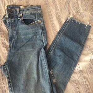 rag & bone Light Blue Frayed Hem Jeans